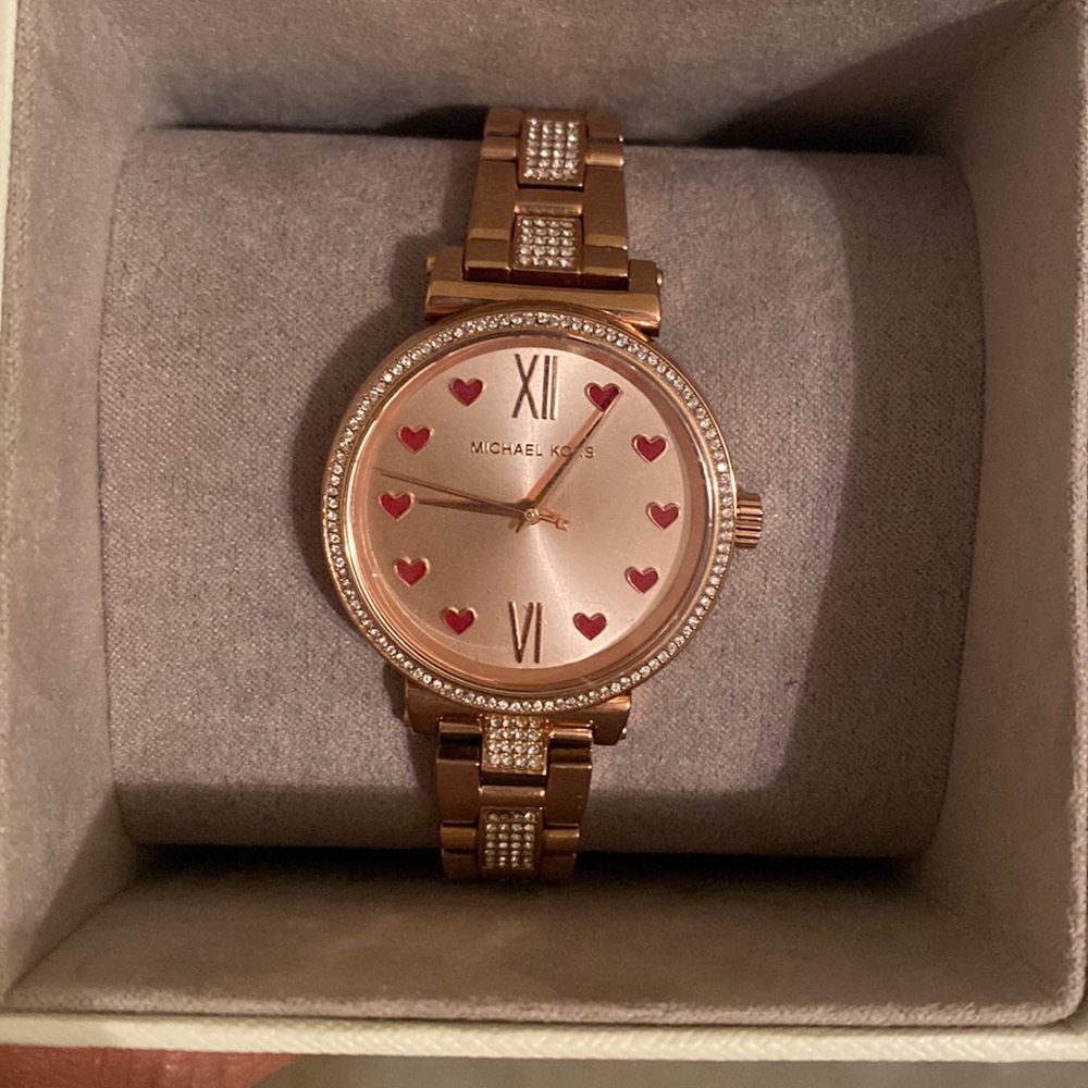 Michael Kors watch, never worn, protective film still on screen